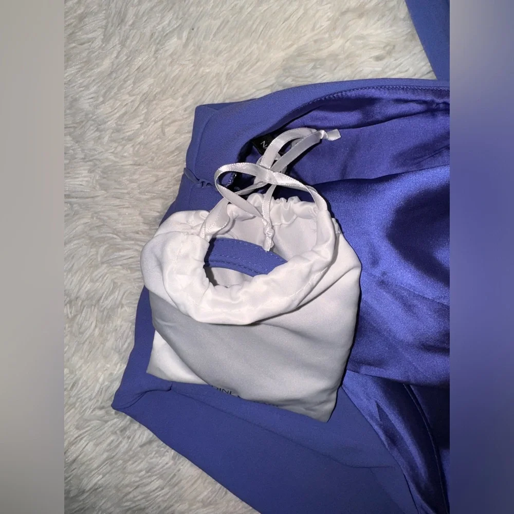 NWOT Nadine Merabi Lorrie Purple Wide Leg Jumpsuit size S 4 - Picture 5 of 9